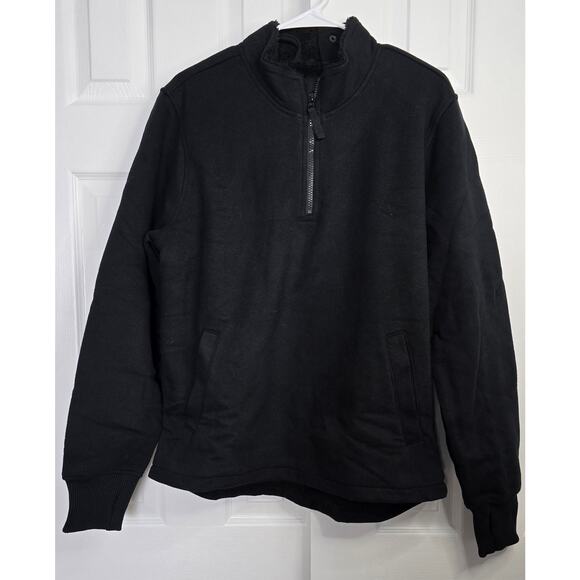 Goodfellow & Co Men's Quarter Zip Black Adaptive Sweatshirt- Size Medium - Picture 1 of 4